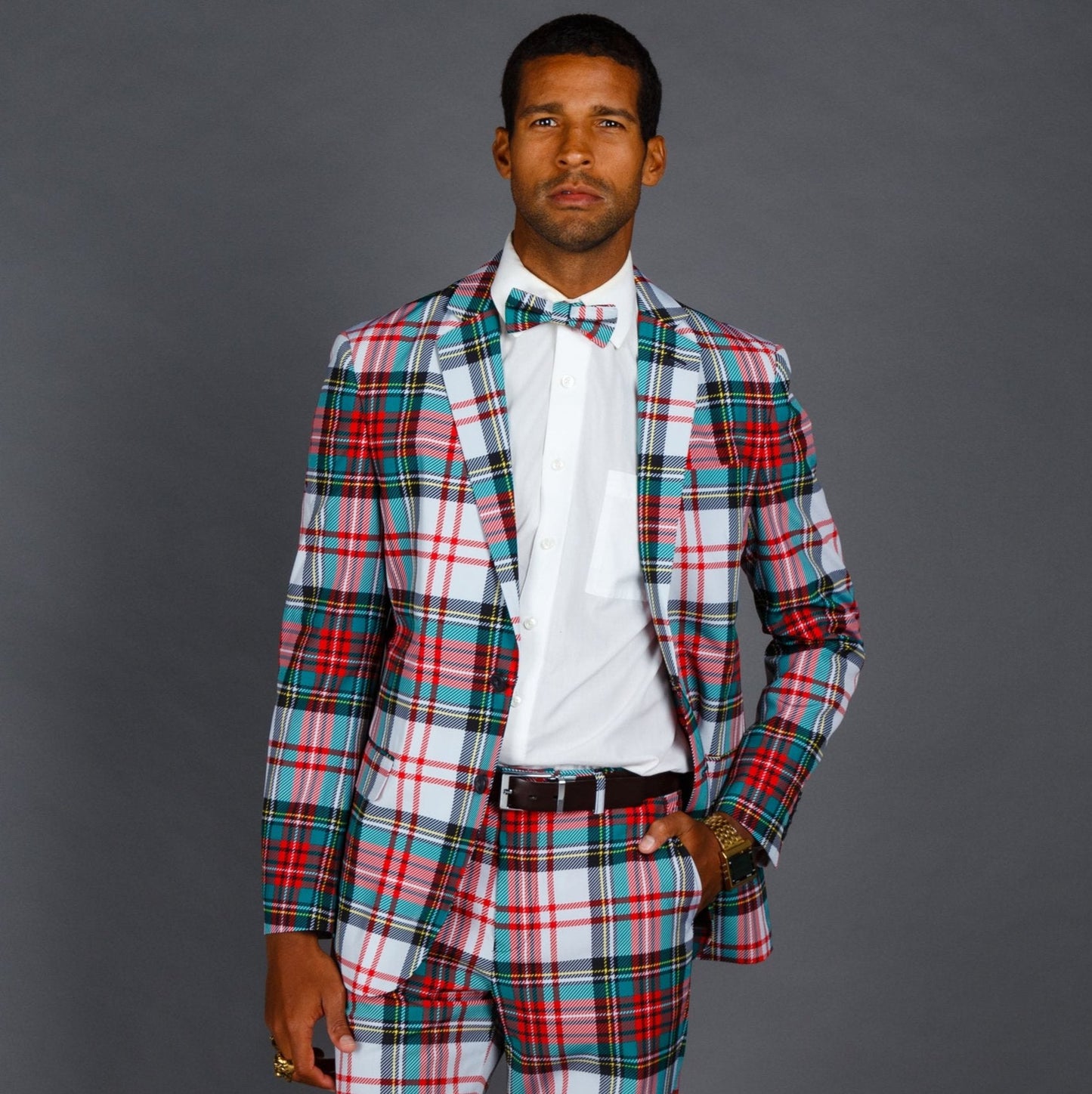 The Scotch On The Rocks | White Plaid Christmas Suit