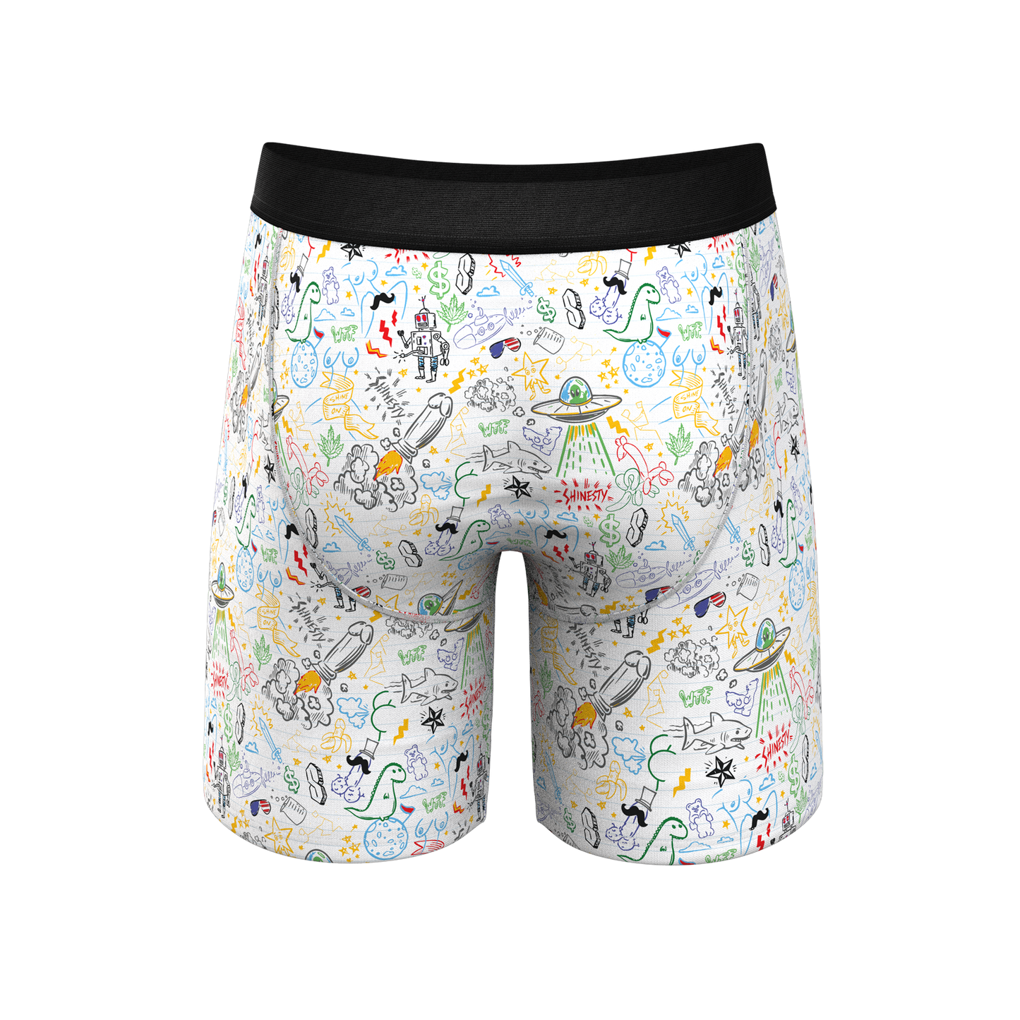 The Daily Detention | Doodle Long Leg Ball Hammock® Pouch Underwear With Fly