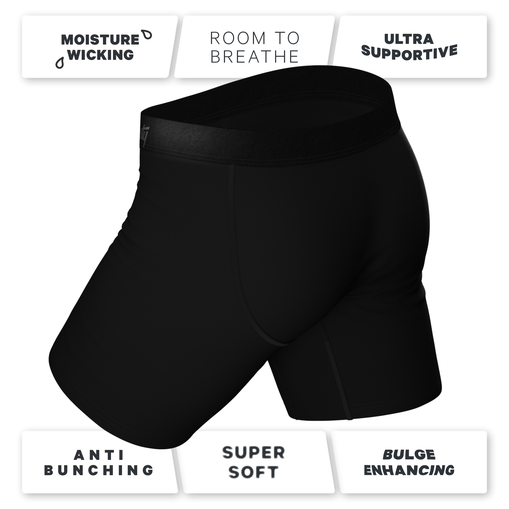  The 009 | Black Tuxedo Long Leg Ball Hammock® Pouch Underwear With Fly