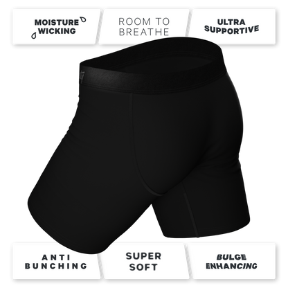  The 009 | Black Tuxedo Long Leg Ball Hammock® Pouch Underwear With Fly