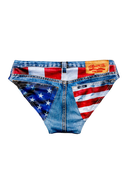  The Chattahoochee Daddy | Denim Print USA Swim Brief