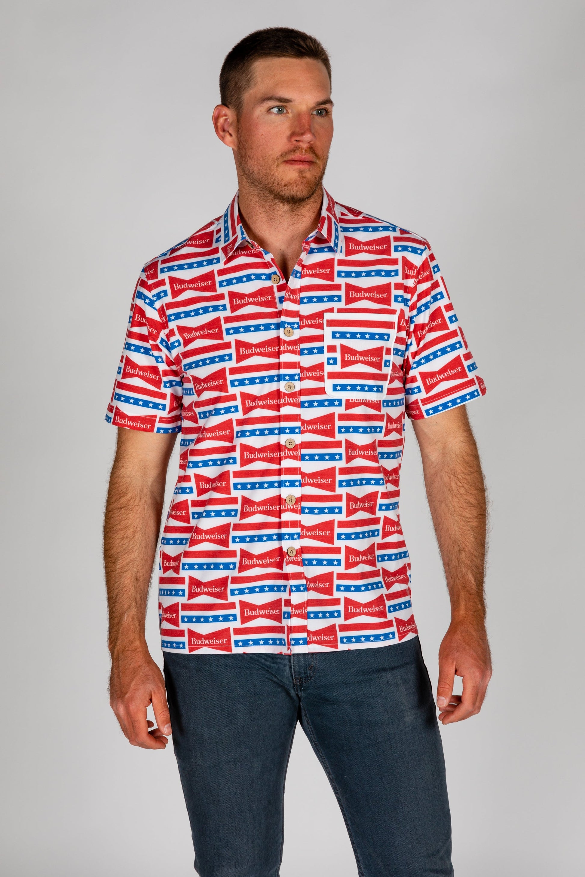 The Old Faithful Budweiser | Short Sleeve Button Down
