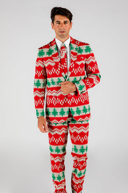  The Red Ryder | Knit Print Christmas Suit