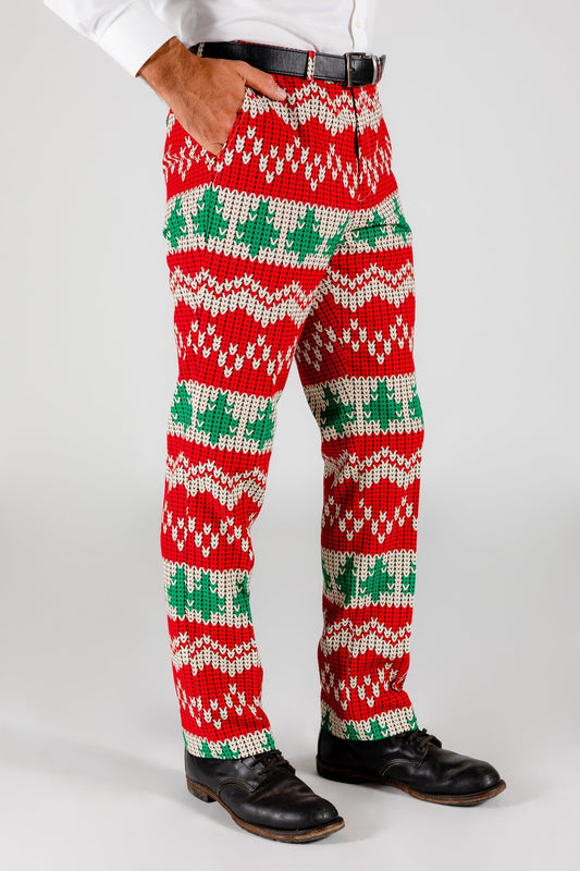  The Red Ryder | Knit Print Christmas Suit Pants