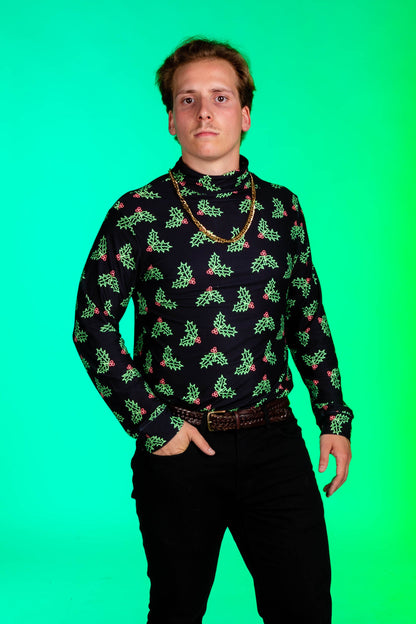  The Mistle Head To Toe | Mistletoe Print Christmas Turtleneck