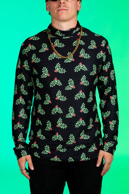  The Mistle Head To Toe | Mistletoe Print Christmas Turtleneck