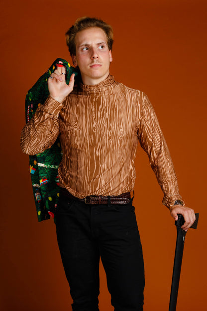  The Wood You Rather | Bark Printed Turtleneck