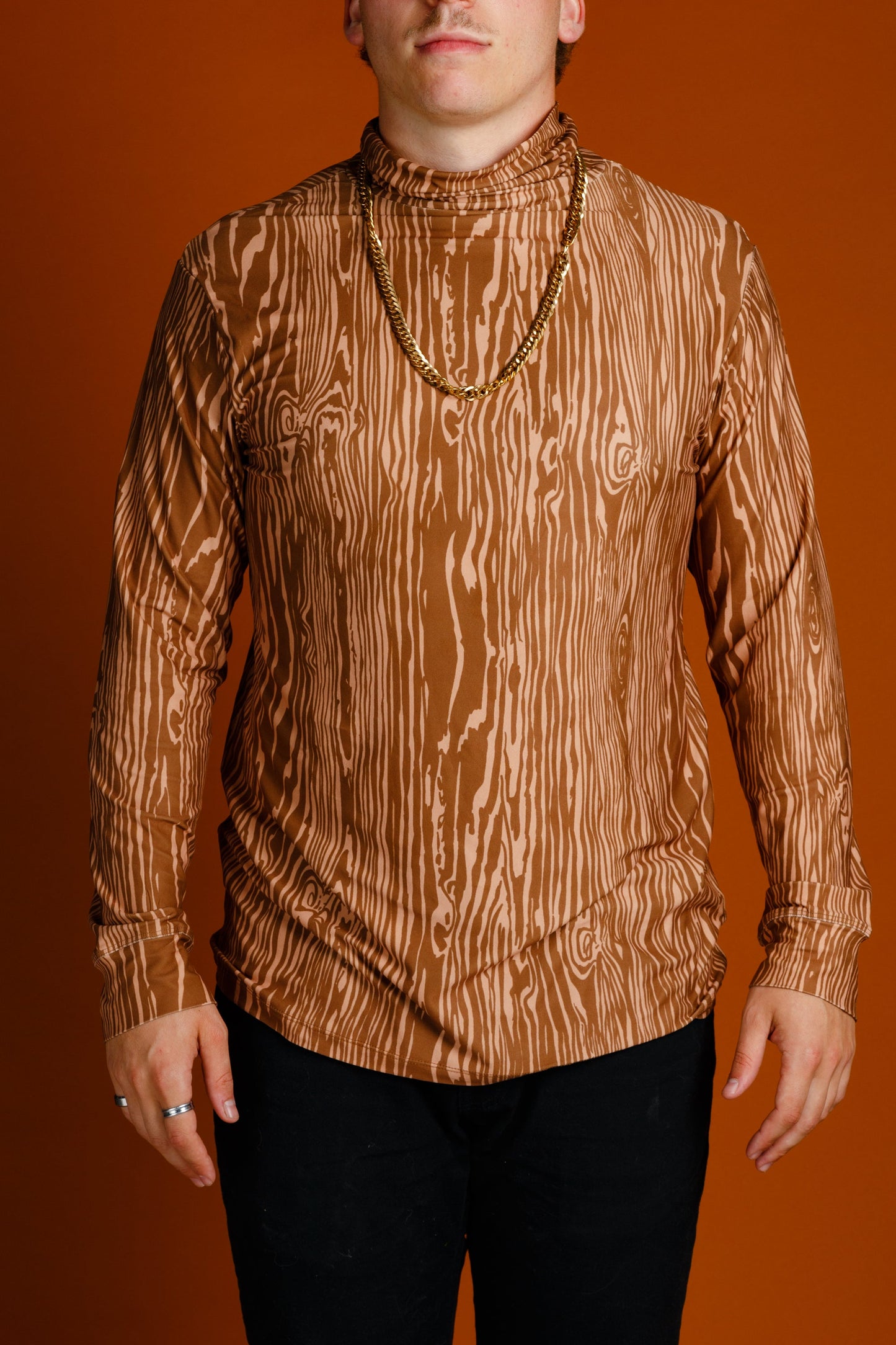  The Wood You Rather | Bark Printed Turtleneck