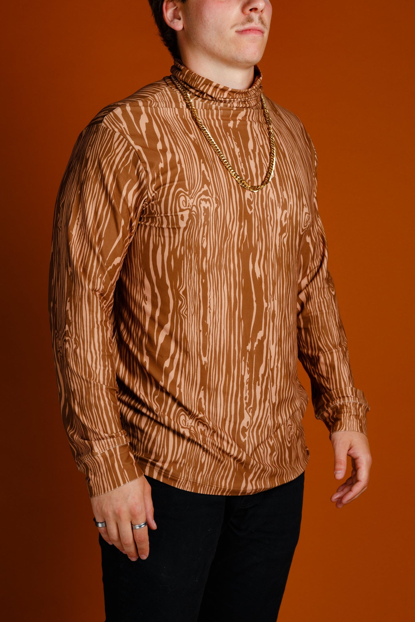  The Wood You Rather | Bark Printed Turtleneck