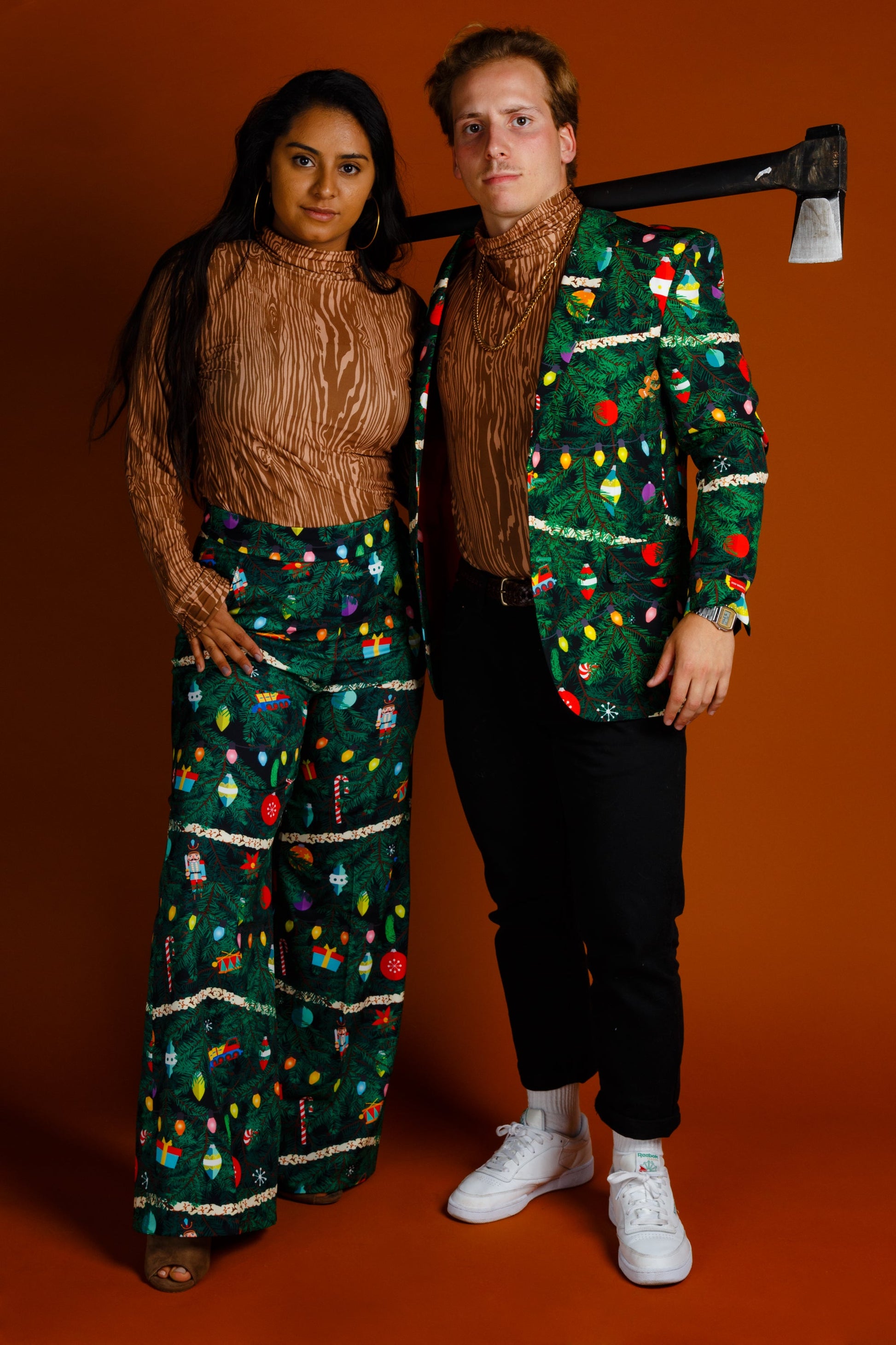  The Wood You Rather | Bark Printed Turtleneck