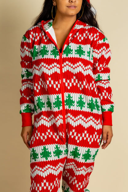  The Red Ryder | Ladies Unisex Knit Print Christmas Onesie