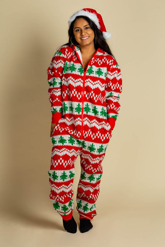  The Red Ryder | Ladies Unisex Knit Print Christmas Onesie
