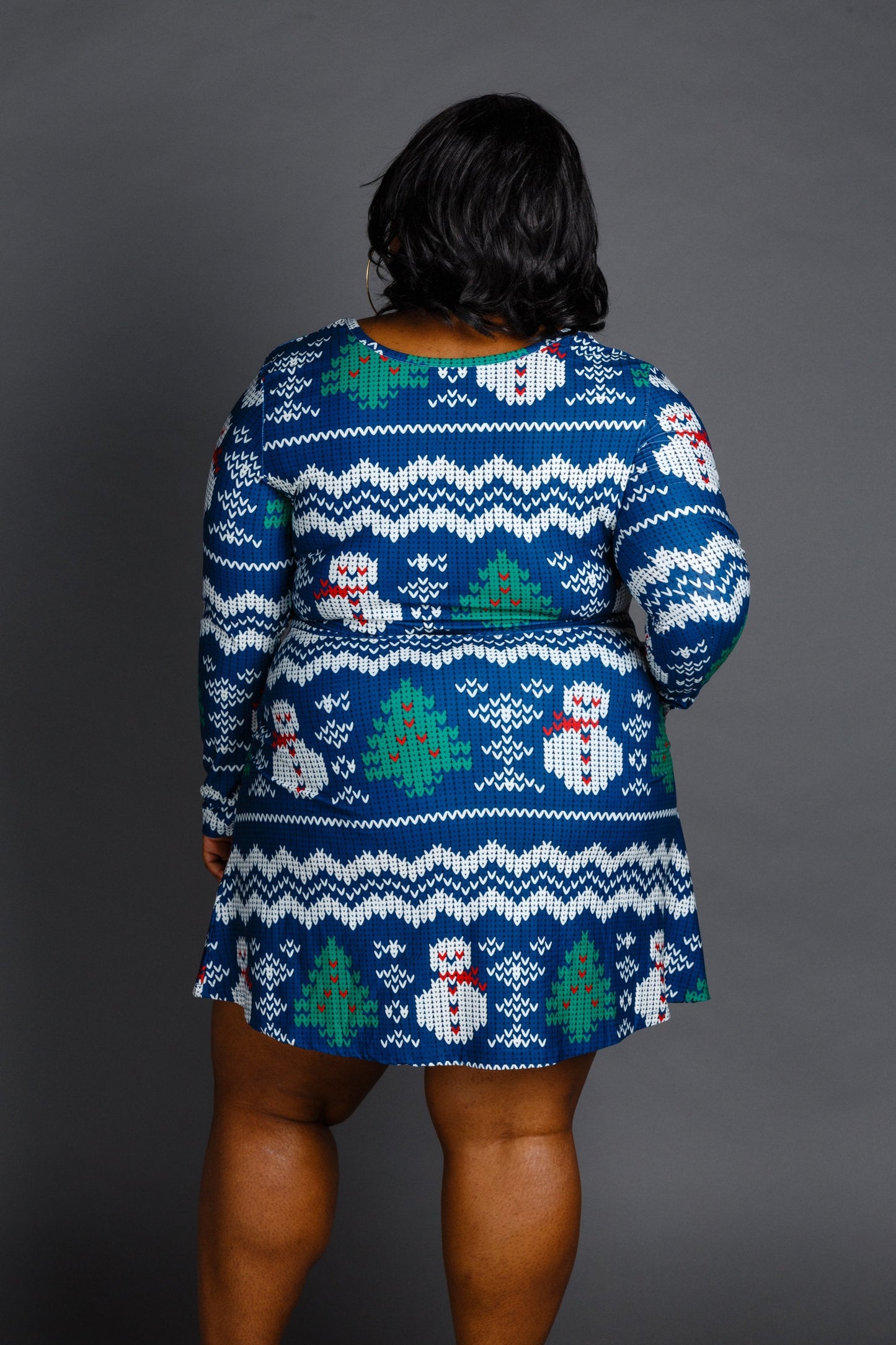  The Eggnog Aficionado | Snowman Print Christmas Skater Dress