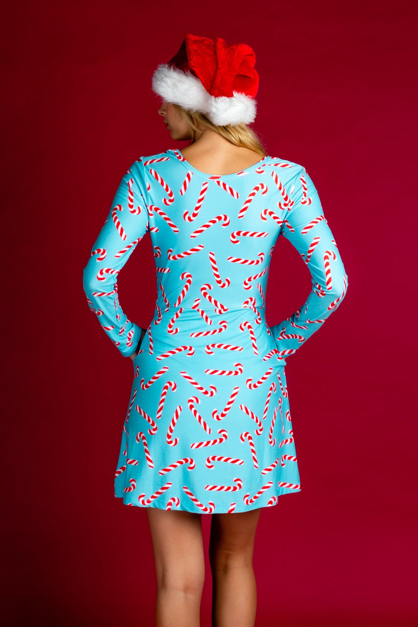  The Peppermint Pimp Canes | Candy Cane Print Christmas Skater Dress