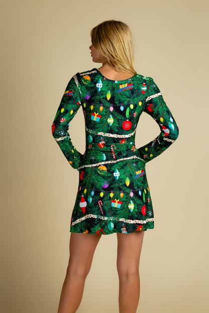  The Christmas Tree Camo | Christmas Tree Print Skater Dress