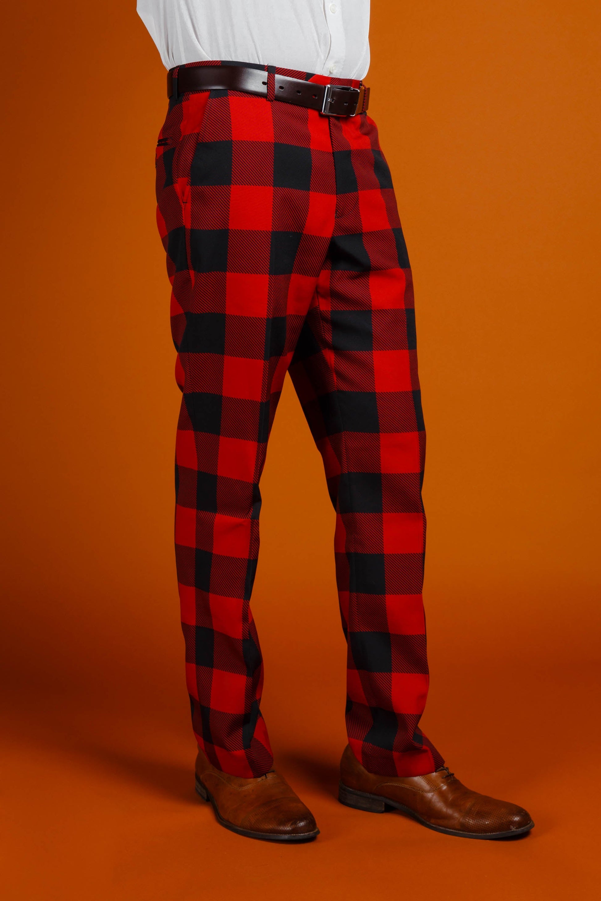 The Red & Black Lumberjack | Buffalo Check Plaid Suit Pants