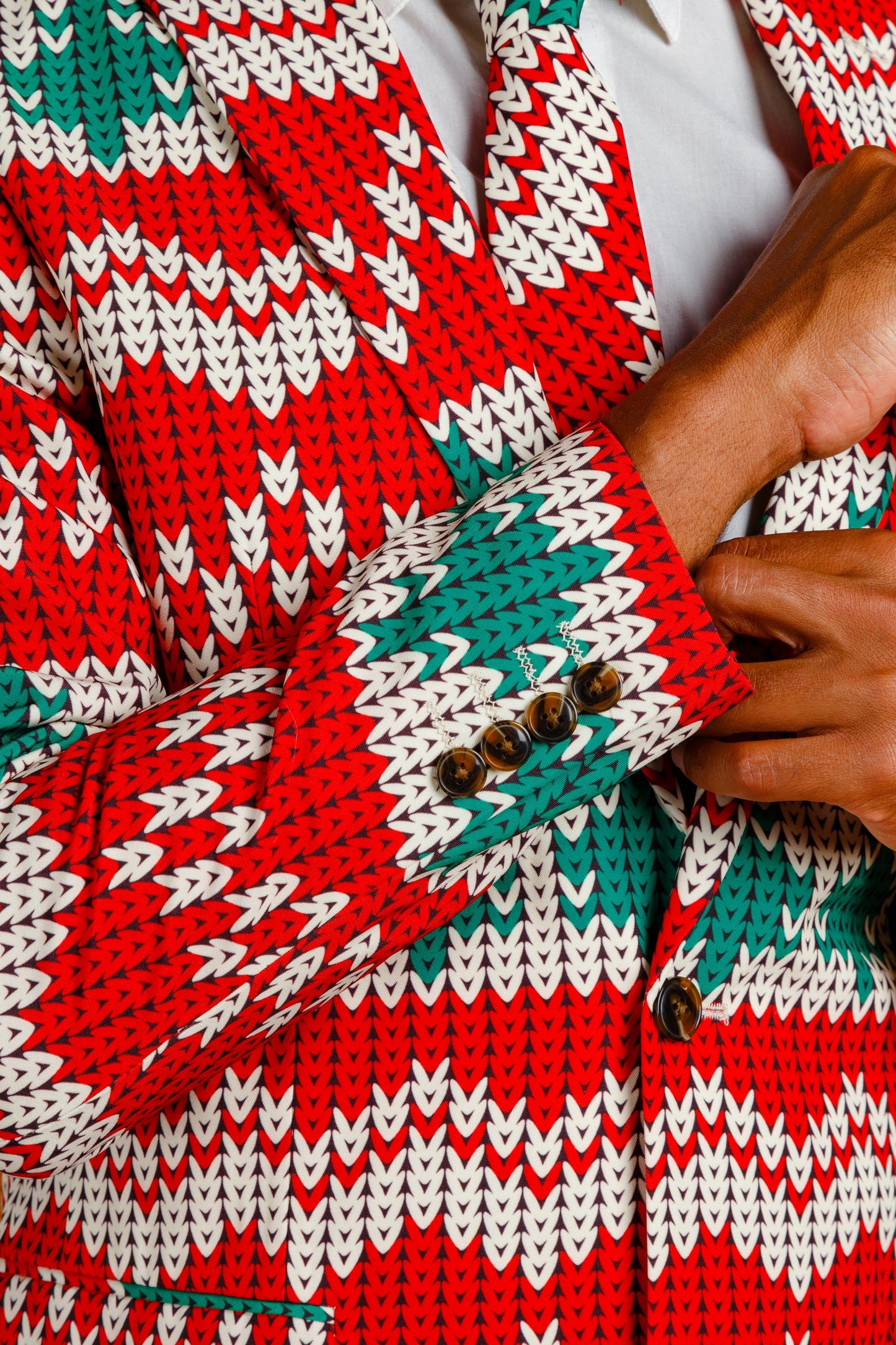  The Red Ryder | Knit Print Christmas Suit