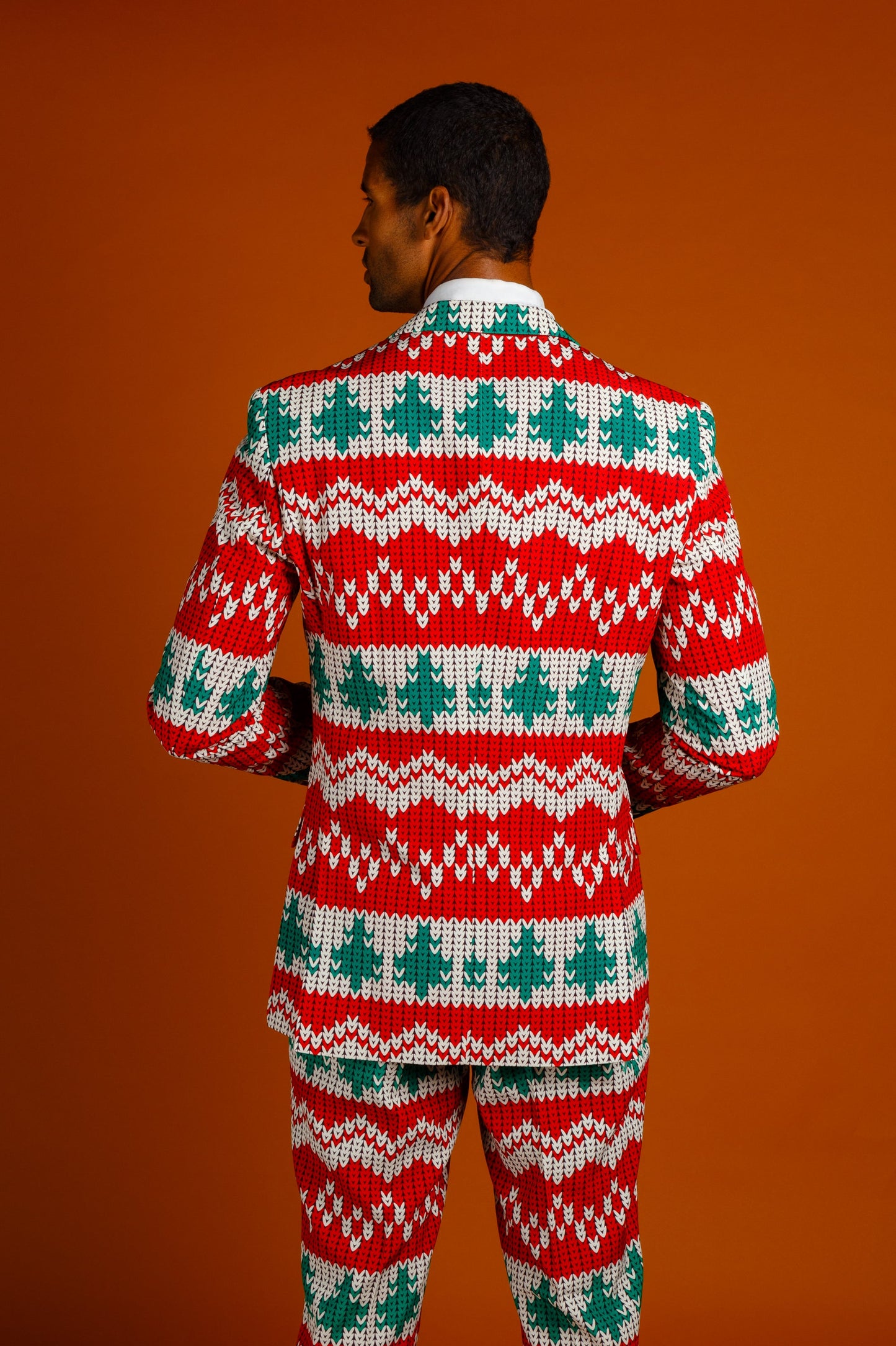  The Red Ryder | Knit Print Christmas Suit