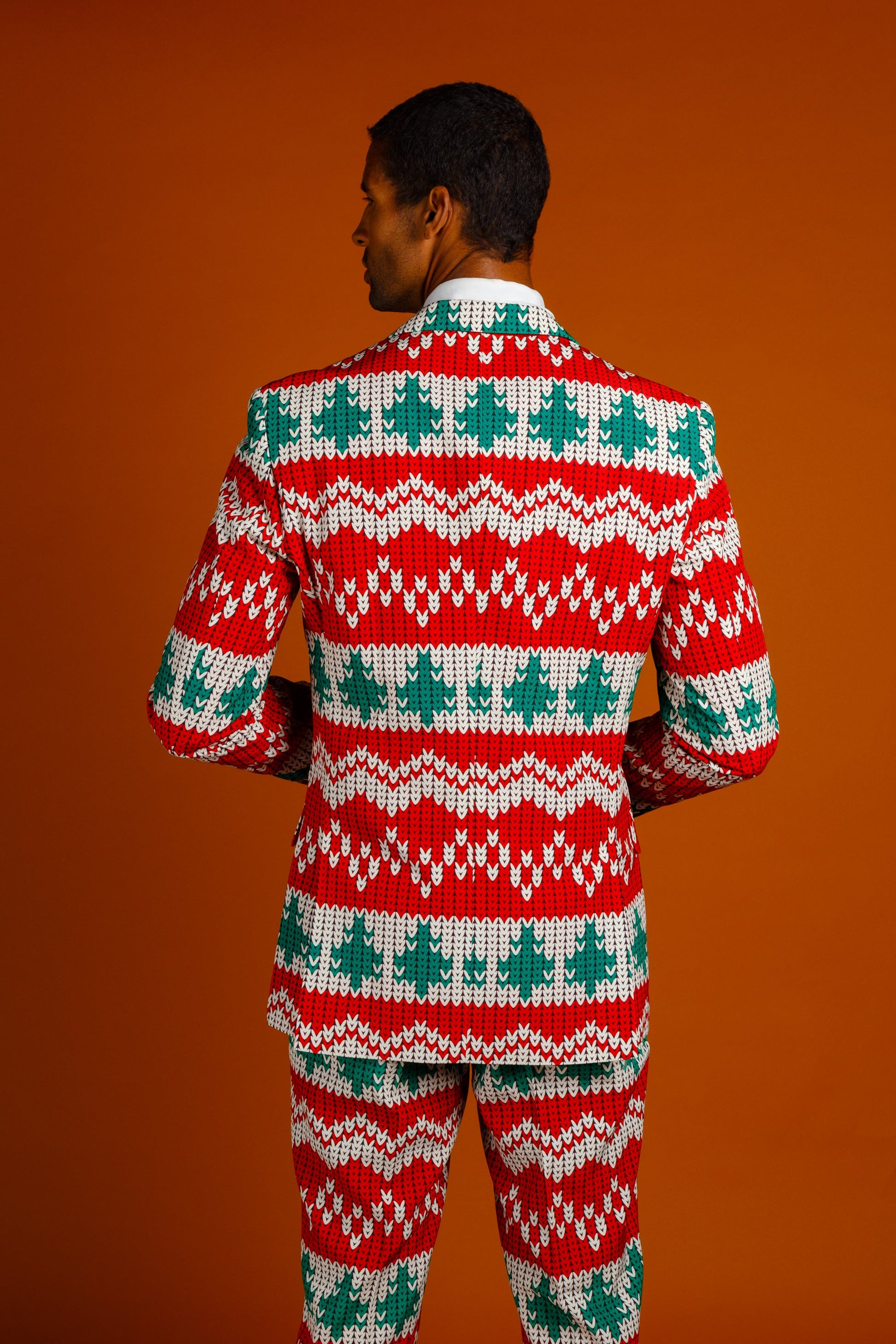  The Red Ryder | Knit Print Christmas Suit