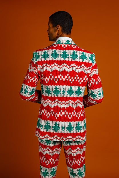  The Red Ryder | Knit Print Christmas Suit