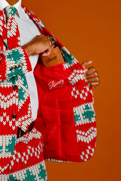  The Red Ryder | Knit Print Christmas Suit