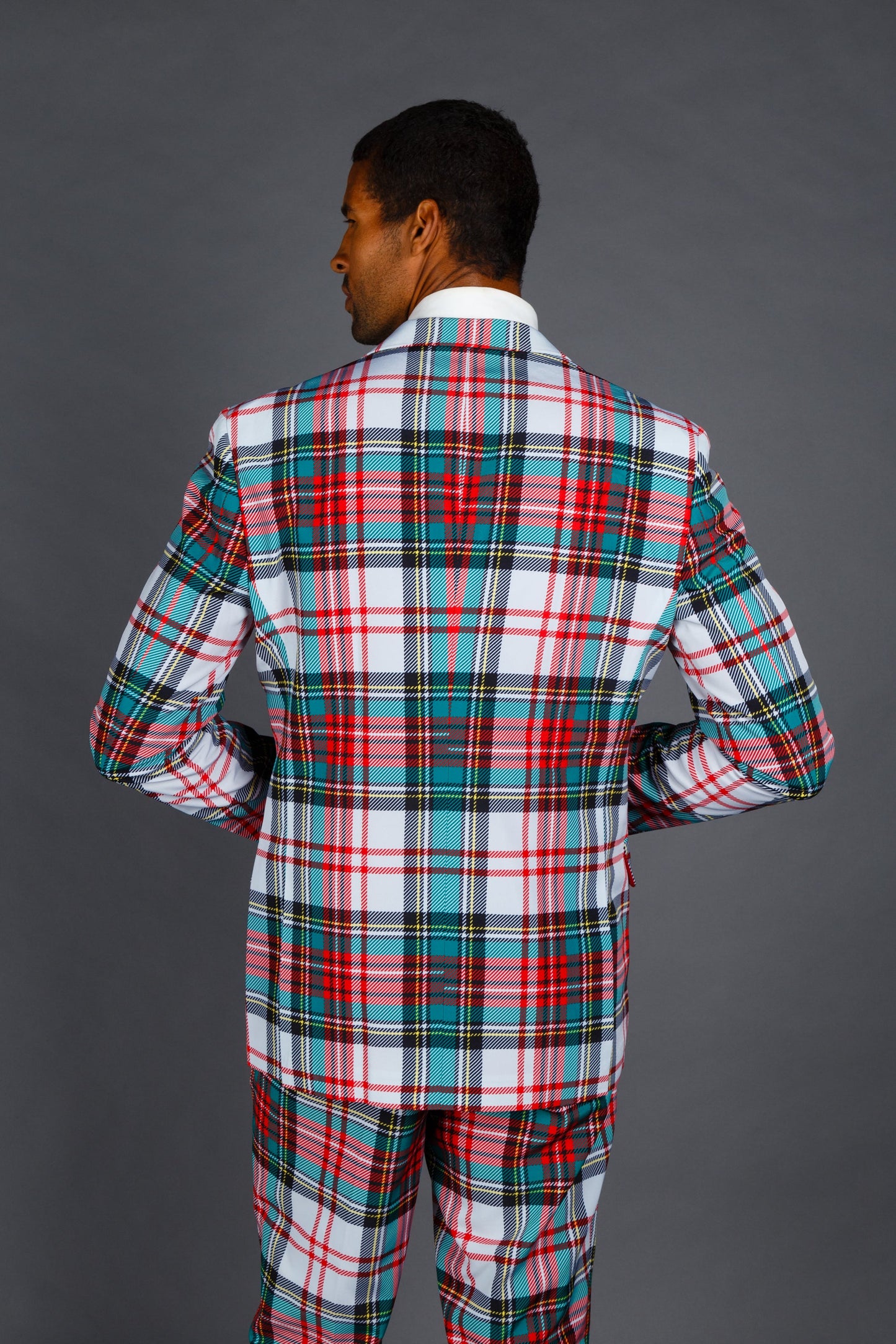  The Scotch On The Rocks | White Plaid Christmas Suit