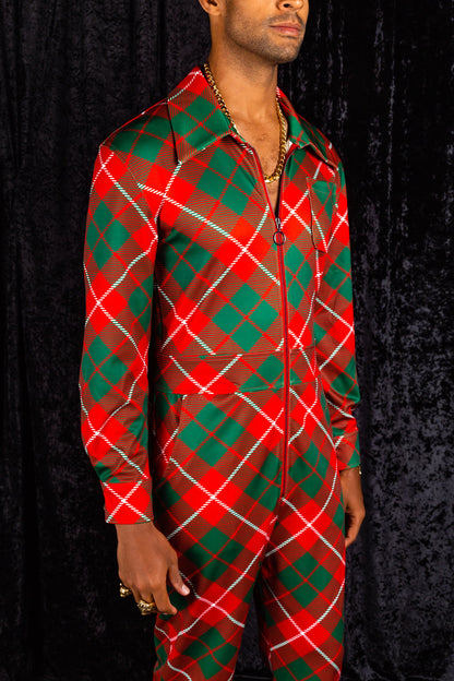  The Poinsettia Playboy | Red Plaid Christmas Flight Suit