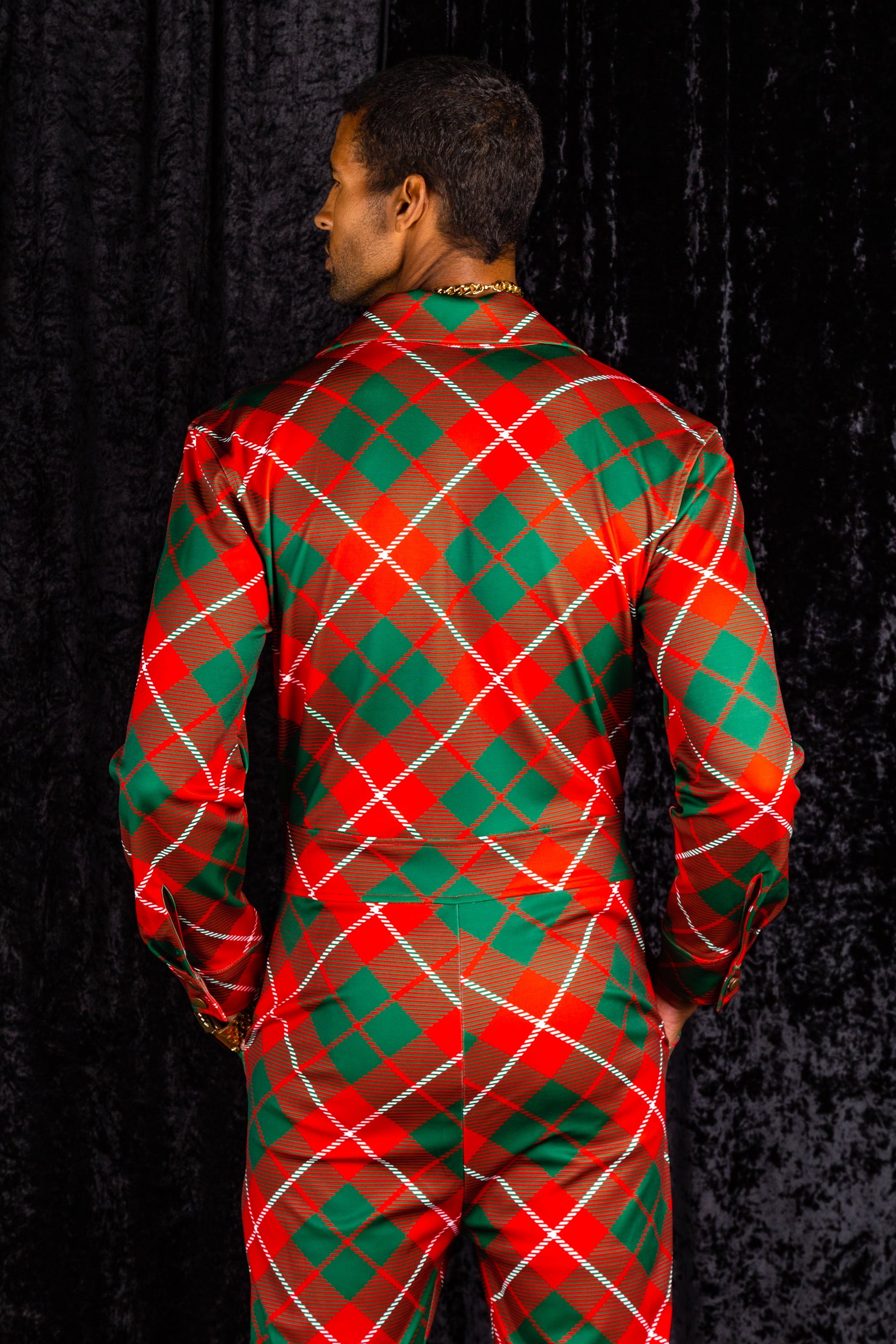  The Poinsettia Playboy | Red Plaid Christmas Flight Suit