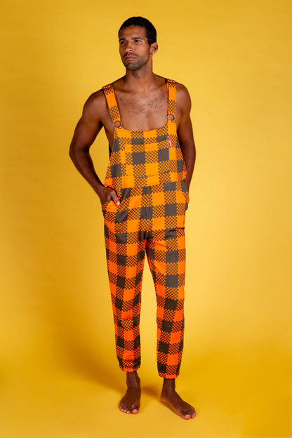  The Mother Truckers | Orange Hunting Check Pajamaralls®