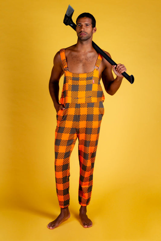  The Mother Truckers | Orange Hunting Check Pajamaralls®