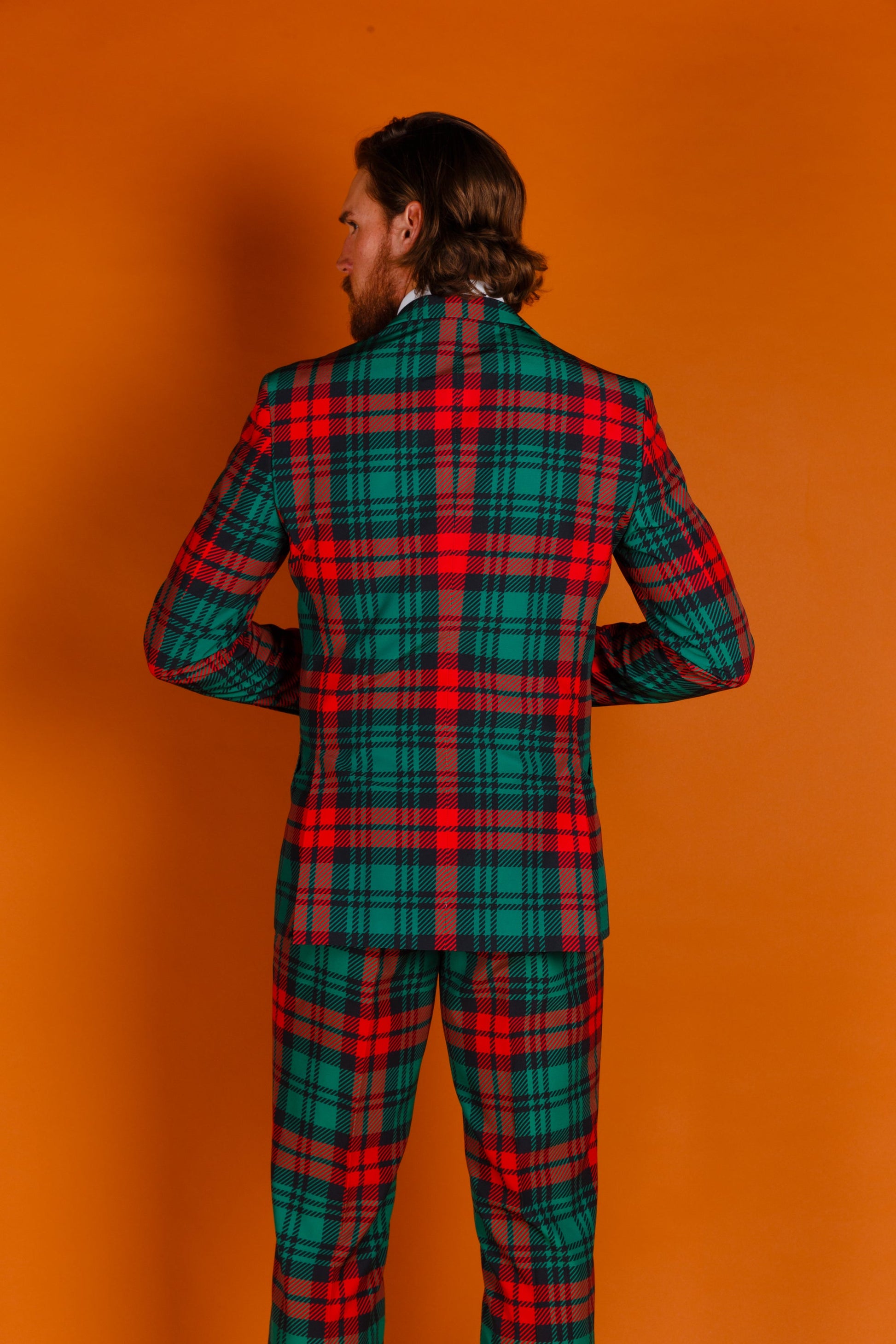  The Lincoln Log Love Daddy | Red And Green Plaid Ugly Christmas Suit
