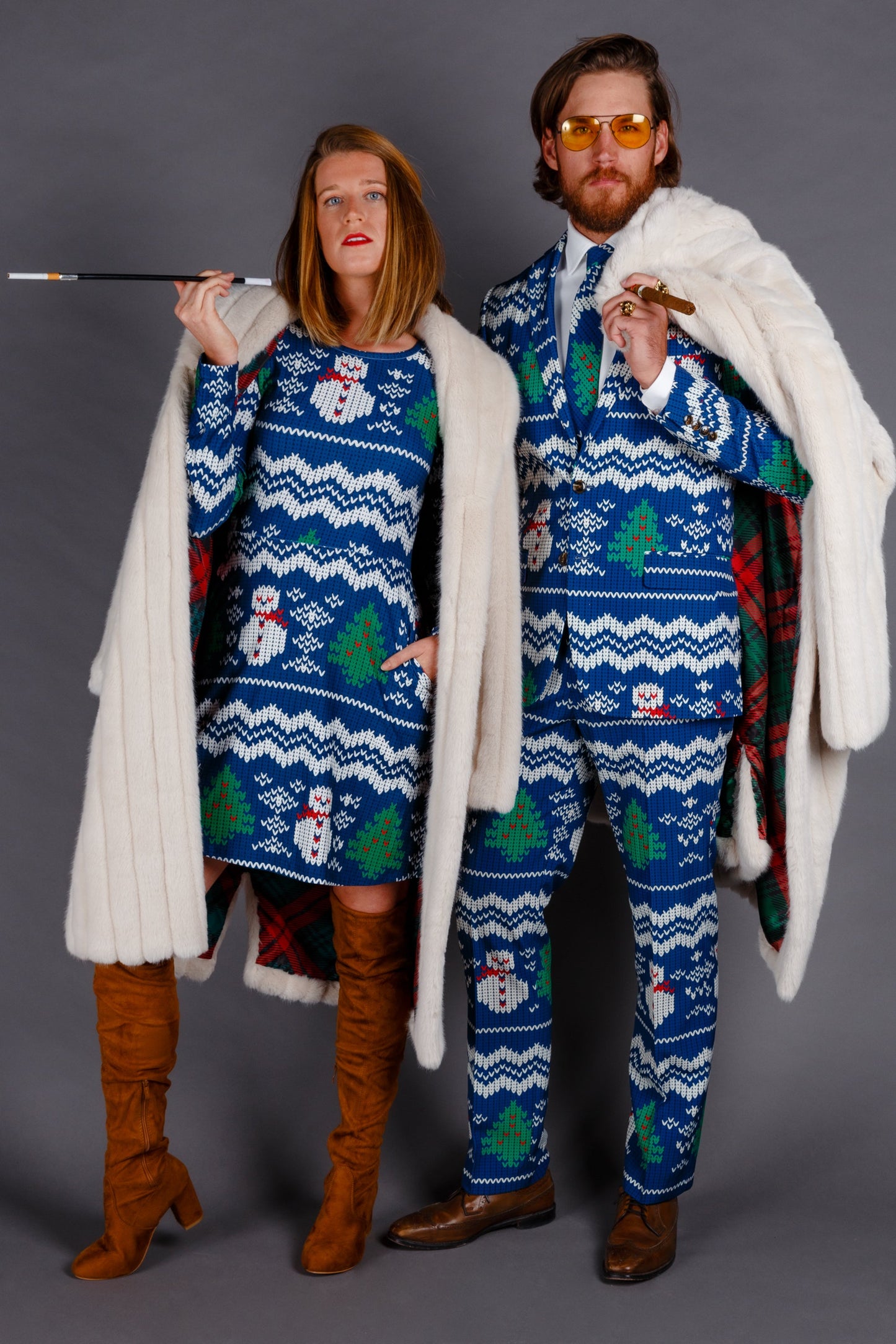  The Eggnog Aficionado | Snowman Print Christmas Skater Dress