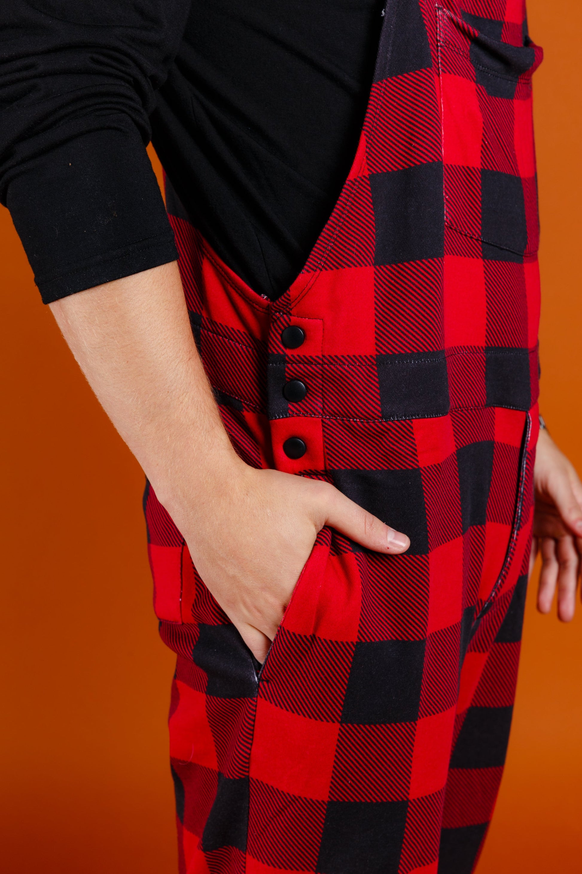  The Red & Black Lumberjack | Mens Red Buffalo Check Christmas Pajamaralls®