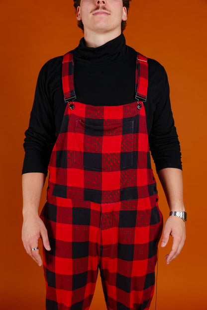  The Red & Black Lumberjack | Mens Red Buffalo Check Christmas Pajamaralls®
