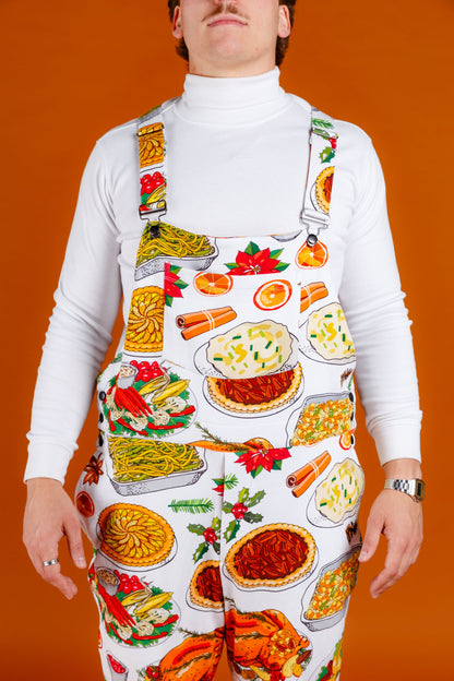  The Spread | Mens White Thanksgiving Pajamaralls®