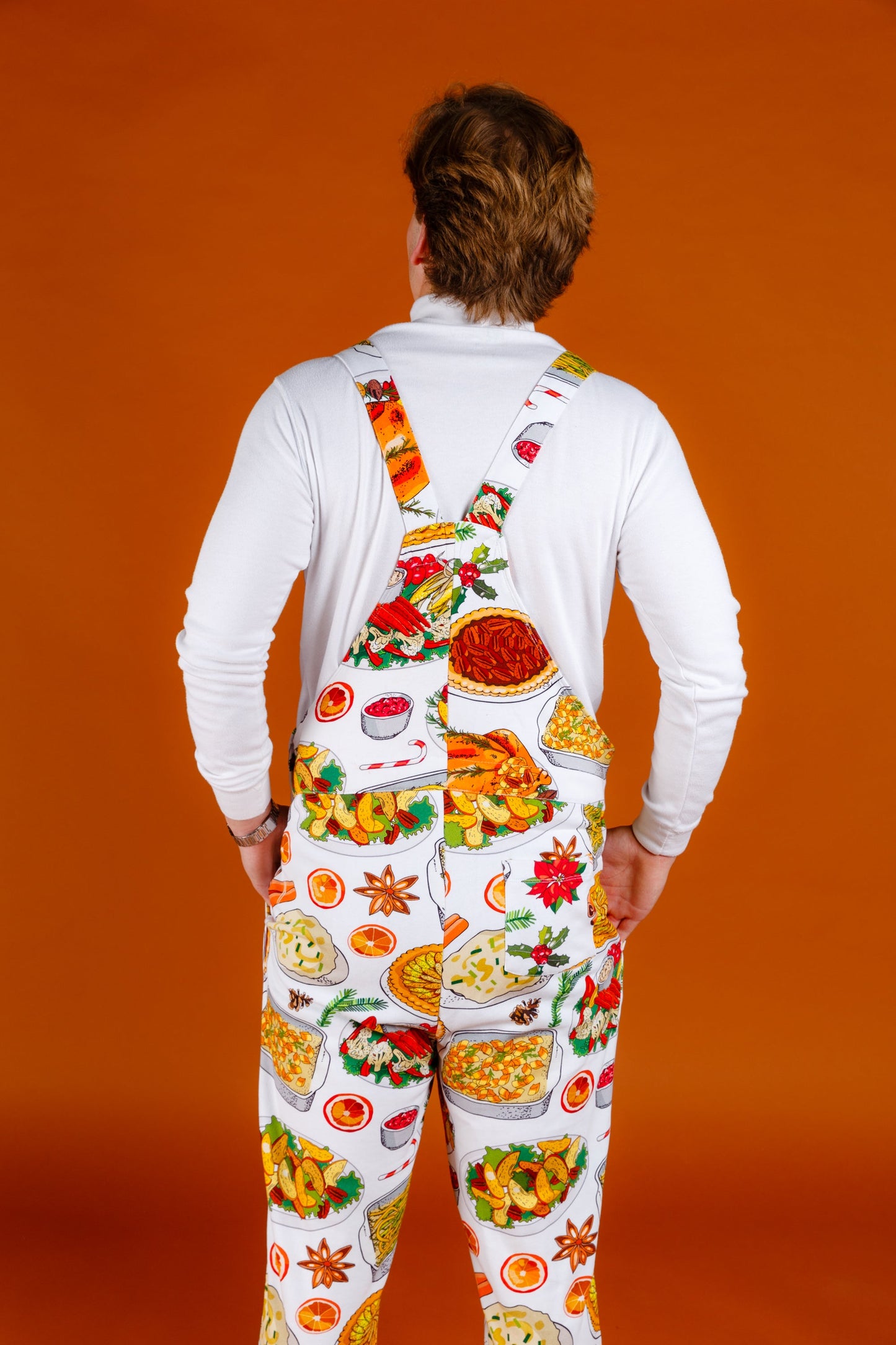  The Spread | Mens White Thanksgiving Pajamaralls®