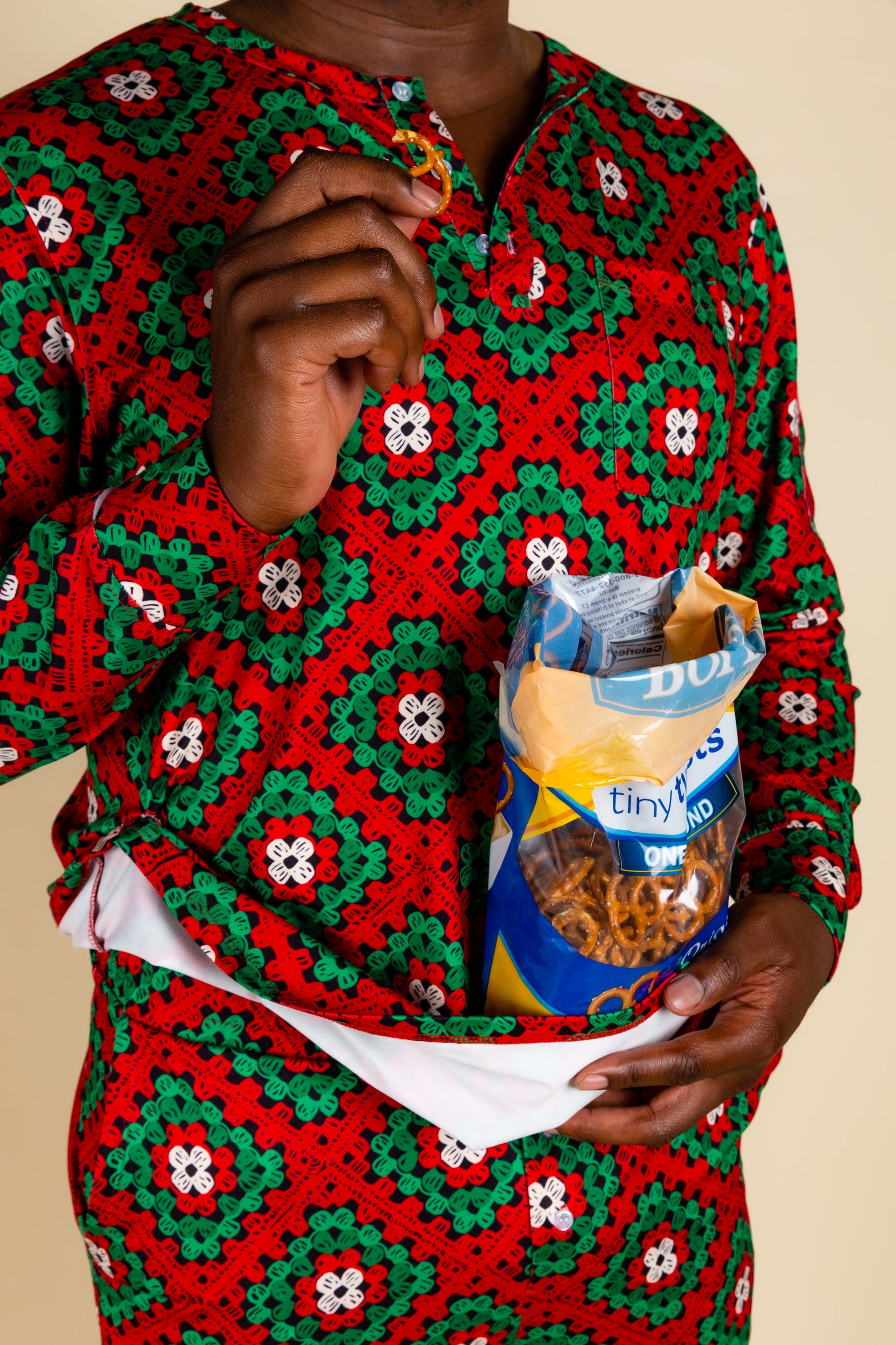  The Quilty Pleasure | Mens Red And Green Quilted Christmas Pajama Top
