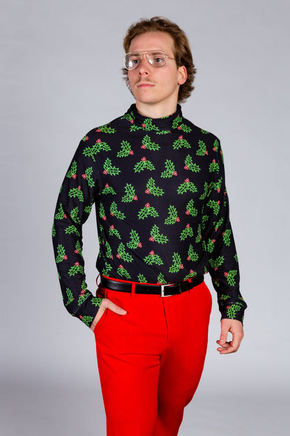  The Mistle Head To Toe | Mistletoe Print Christmas Turtleneck