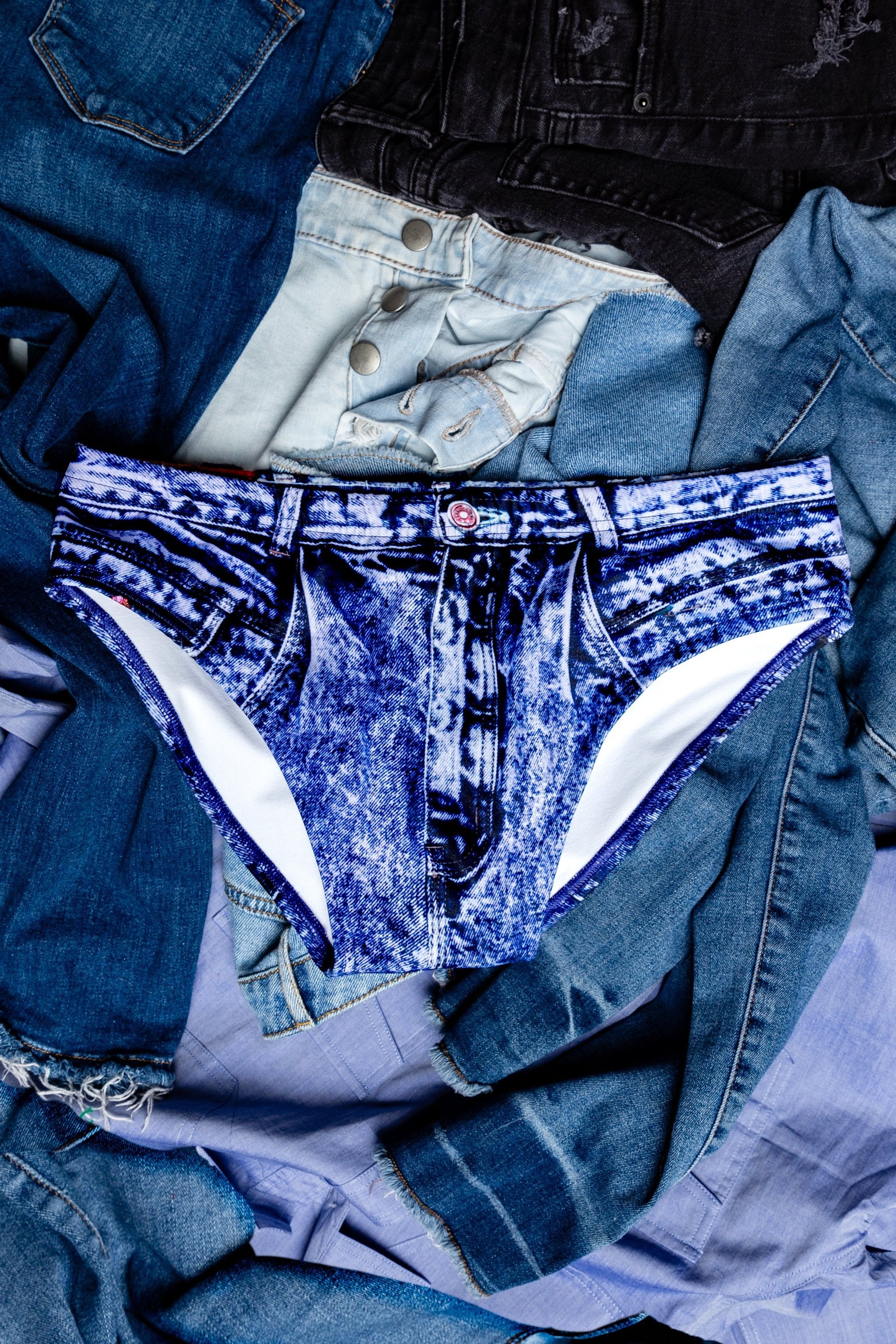  The Daytona Dong Sarong | Denim Print Swim Brief