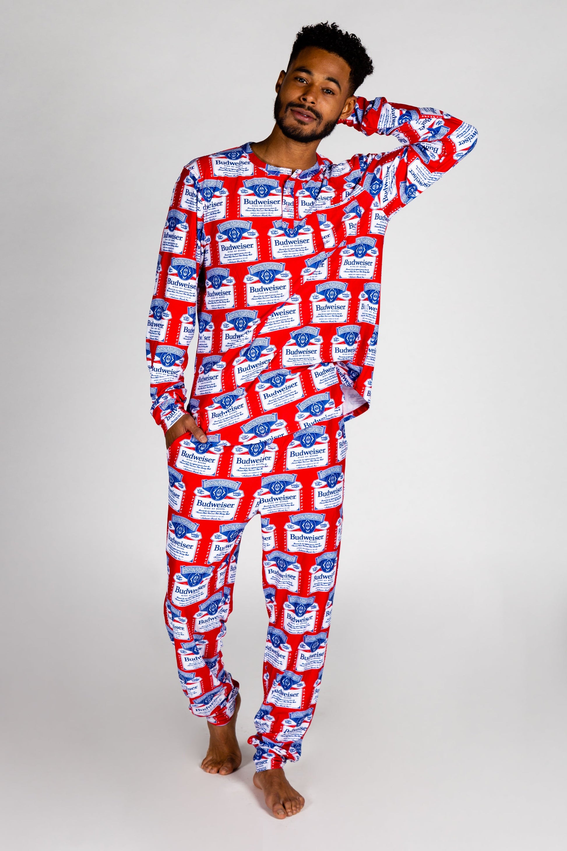  The Malt And Hops | Mens Budweiser Pajama Top