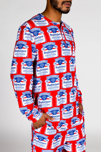  The Malt And Hops | Mens Budweiser Pajama Top