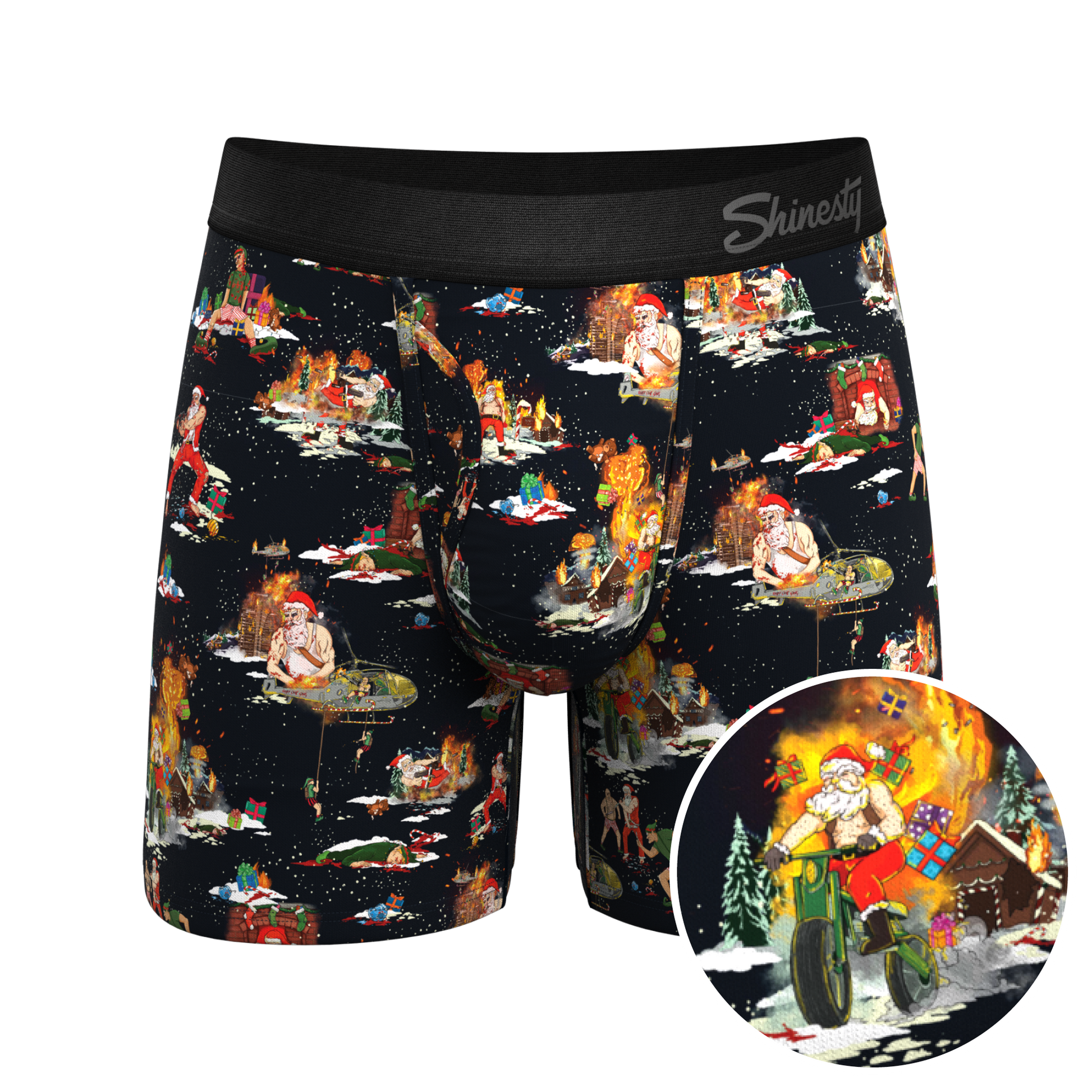  The 12 Slays Of Christmas | Christmas Scene Ball Hammock® Pouch Underwear With Fly