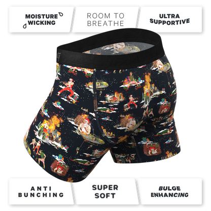  The 12 Slays Of Christmas | Christmas Scene Ball Hammock® Pouch Underwear With Fly