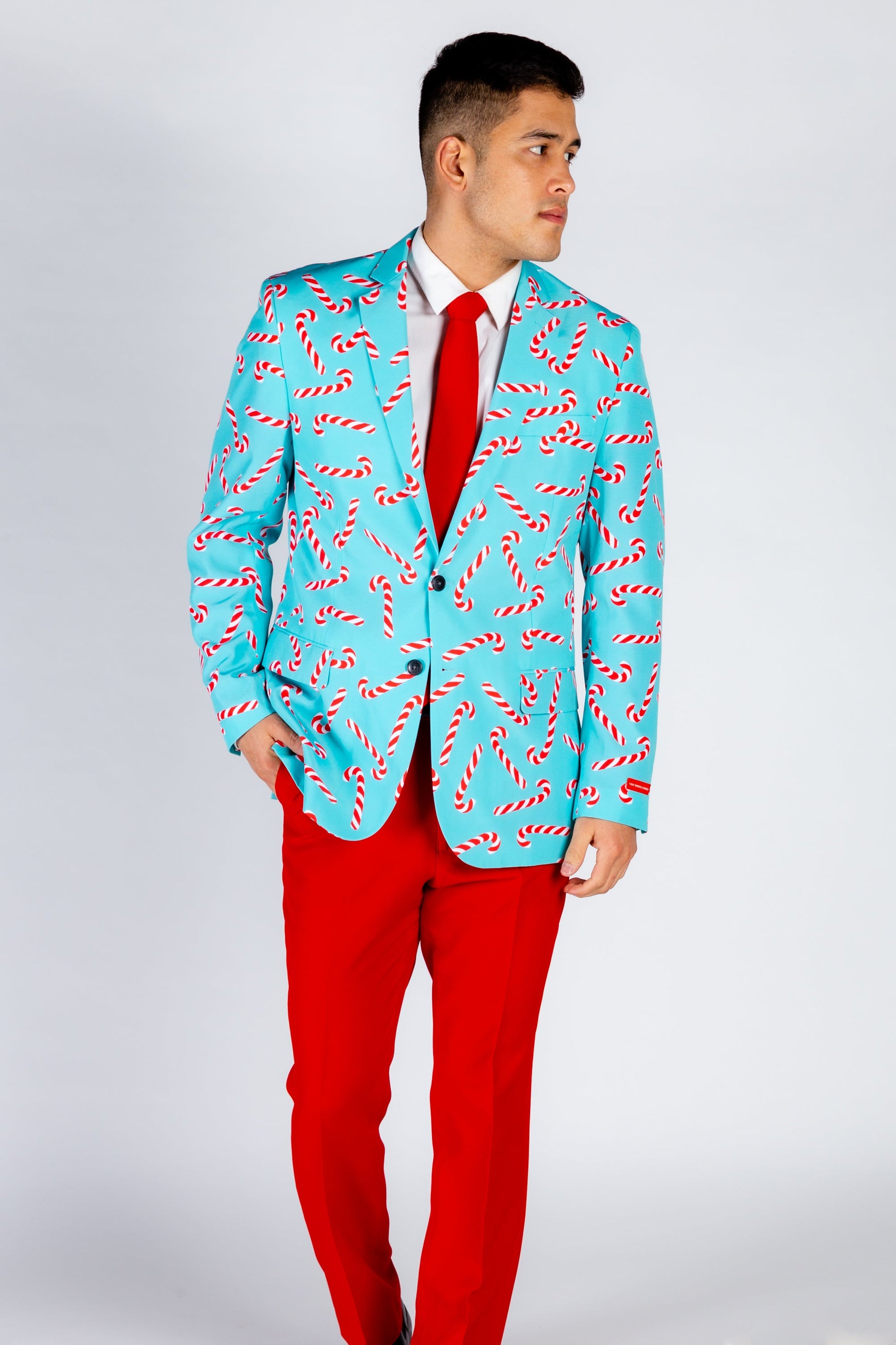  The Peppermint Pimp Canes | Candy Cane Print Christmas Suit