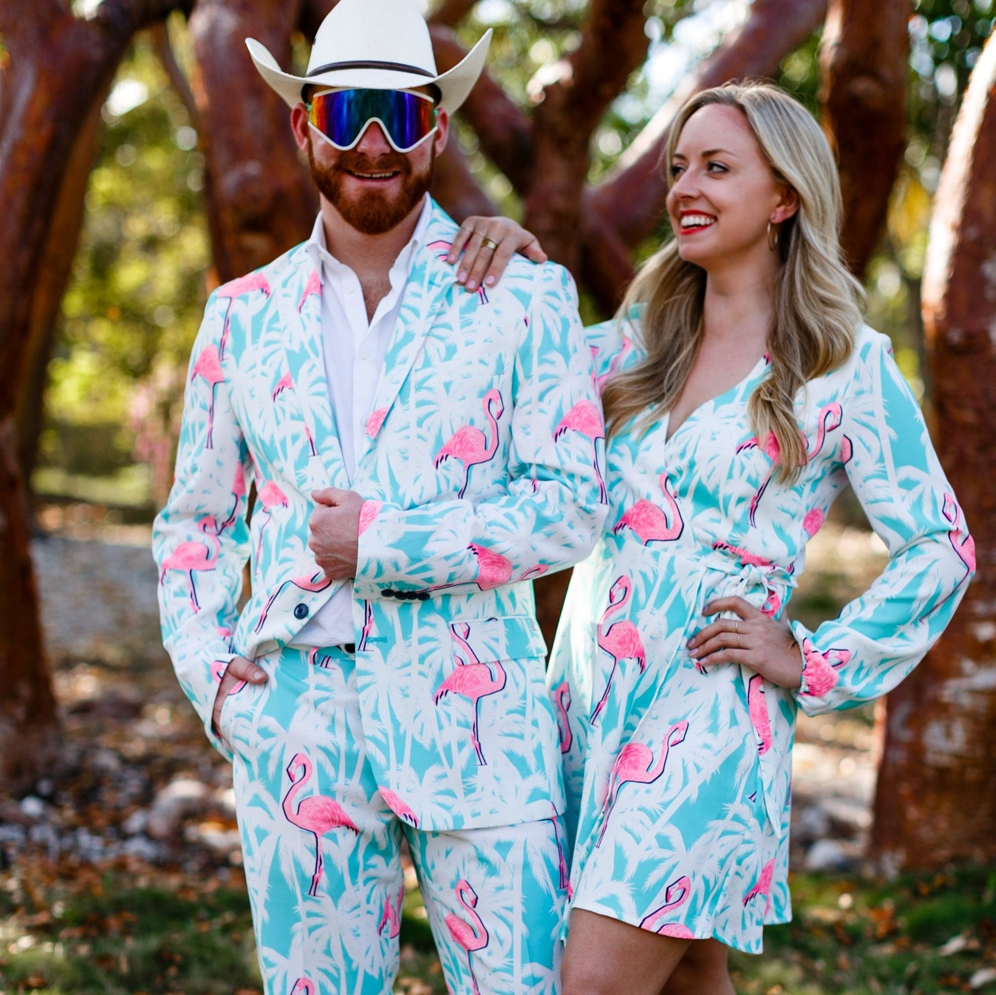  El Flamenco | Tropical Flamingo Print Suit