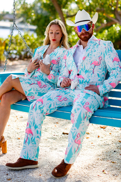  El Flamenco | Tropical Flamingo Print Suit