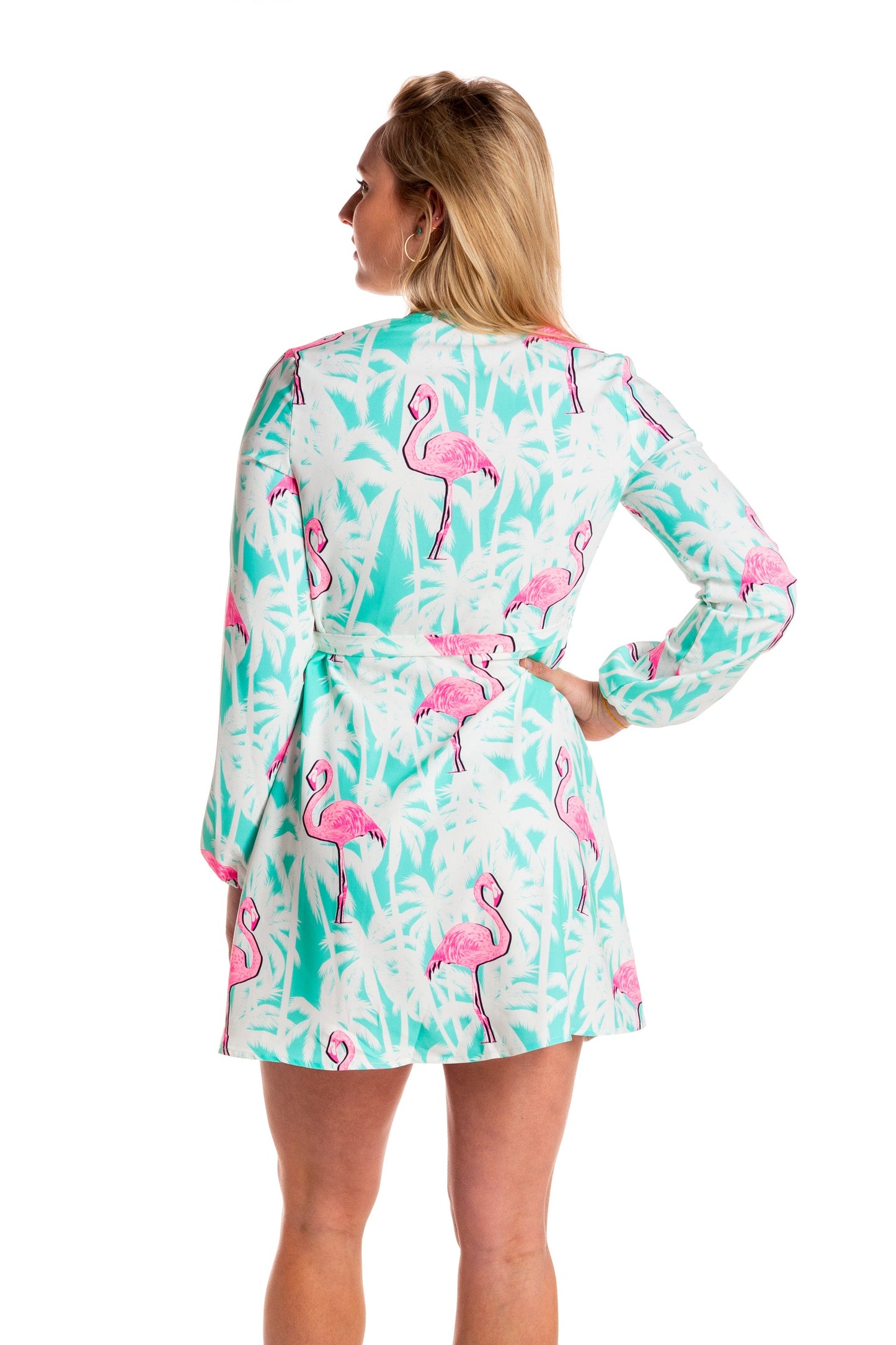  La Flamenca | Flamingos Wrap Dress