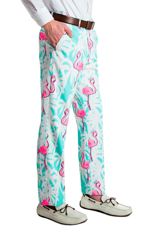  El Flamenco | Tropical Flamingo Print Pants