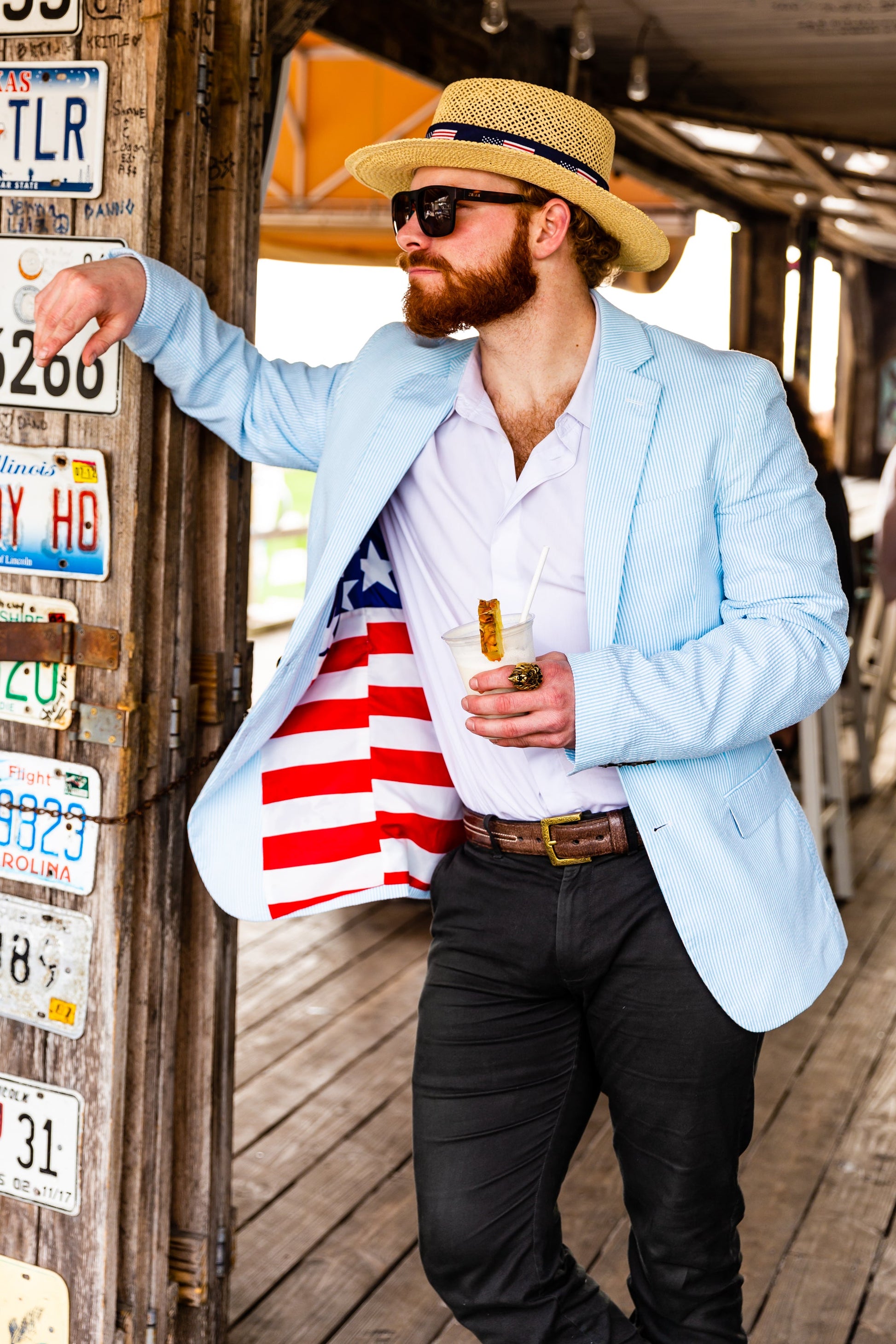  The Baby Azul | Blue USA Seersucker Suit