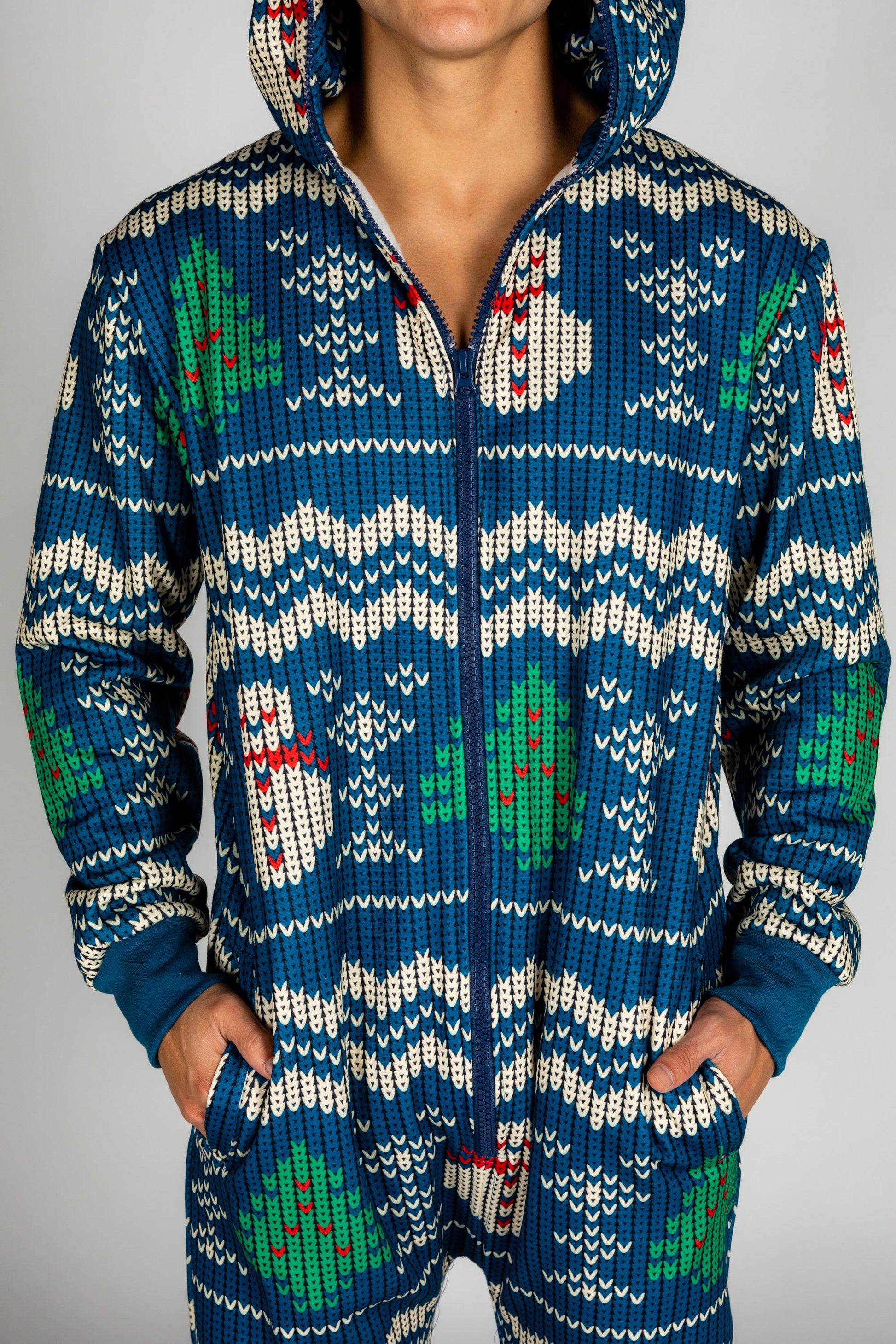  The Eggnog Aficionado | Blue Snowman Print Christmas Onesie